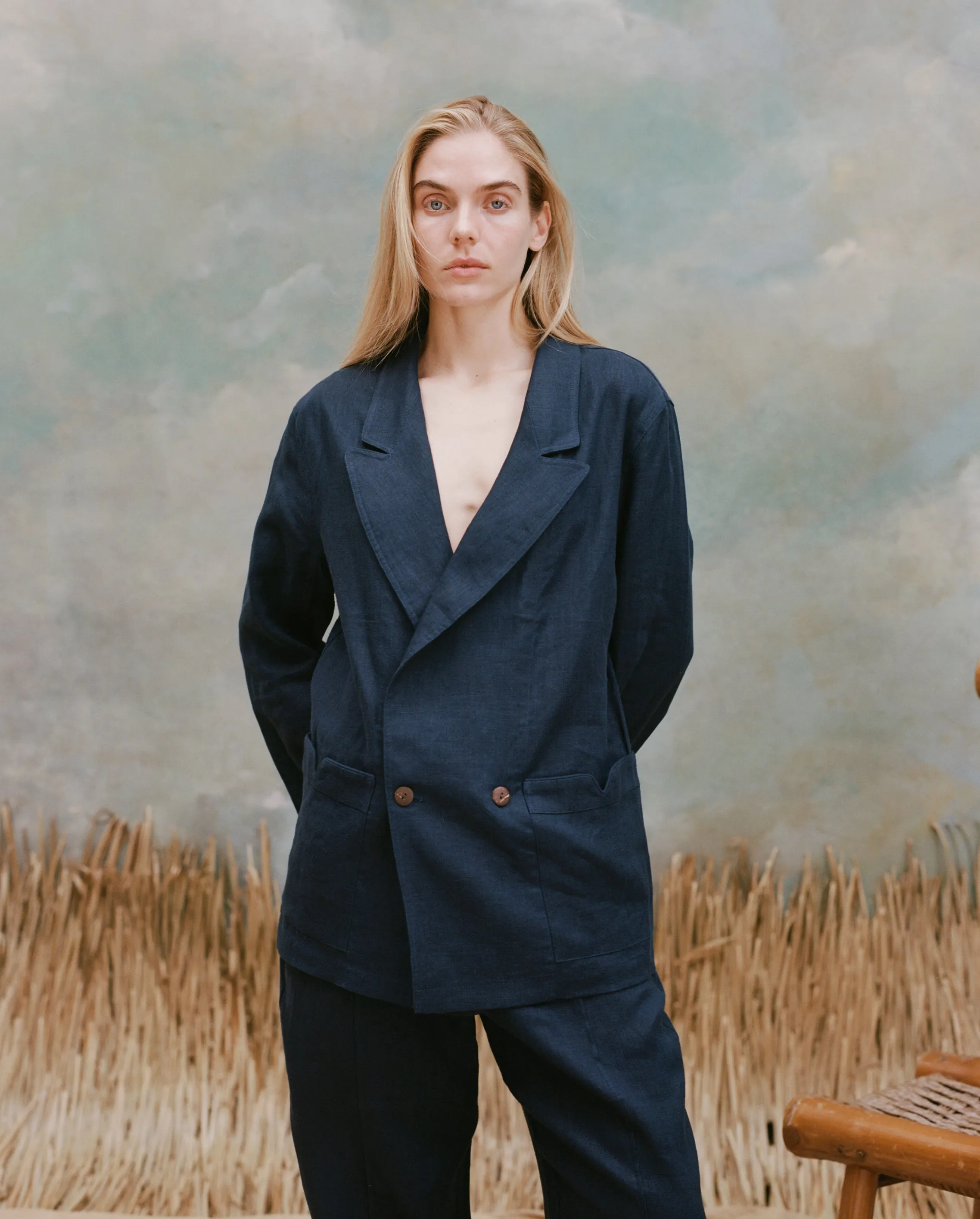 Easy-Going Jacket (Navy Linen)
