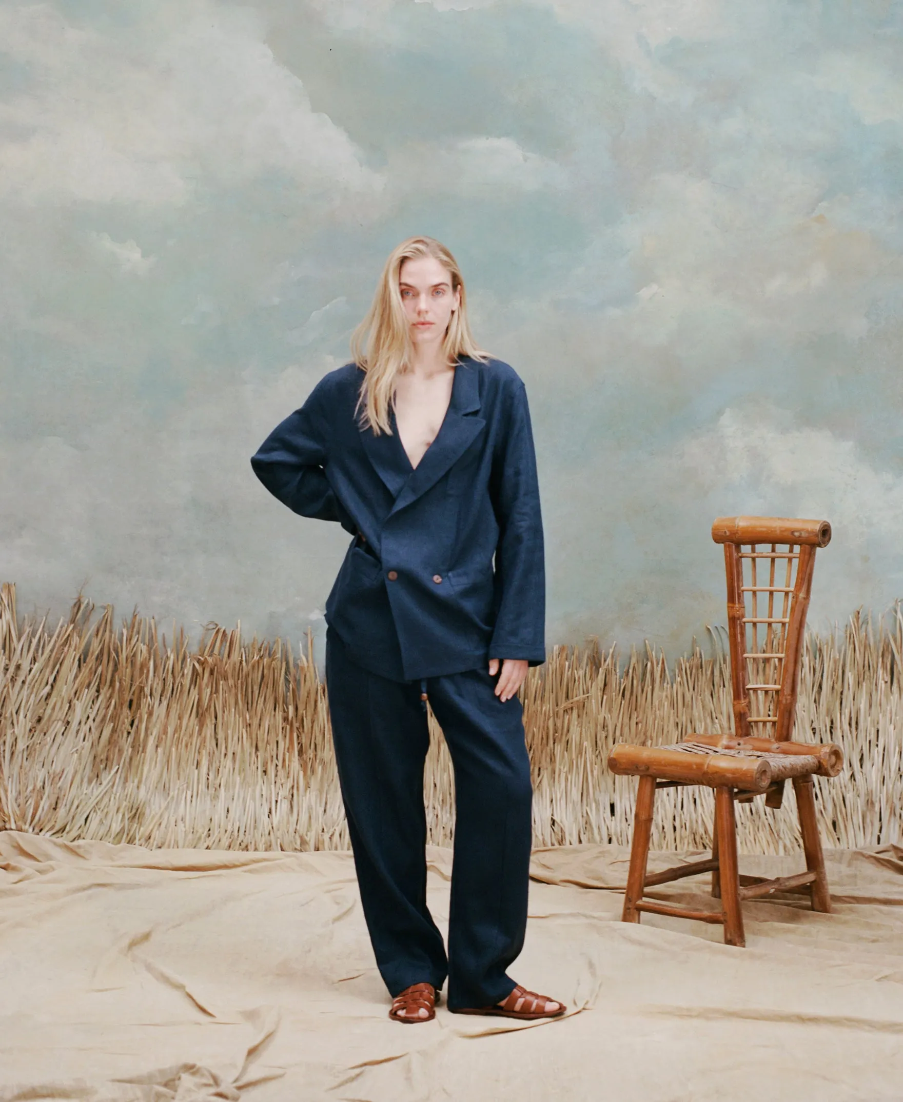 Easy-Going Jacket (Navy Linen)