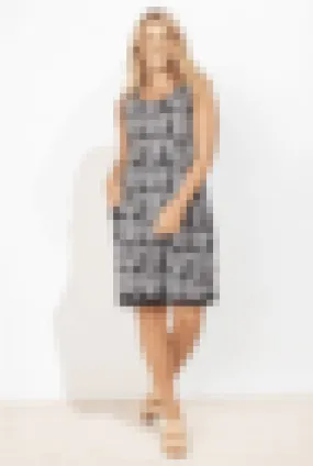 Escape by Habitat Printed Tank Dress E80117-Black