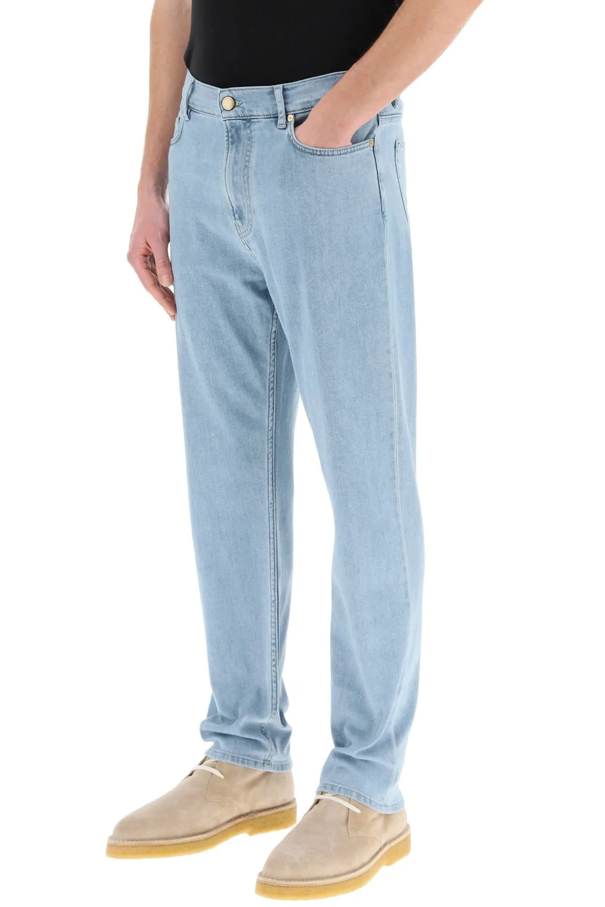 five-pocket soft denim jeans