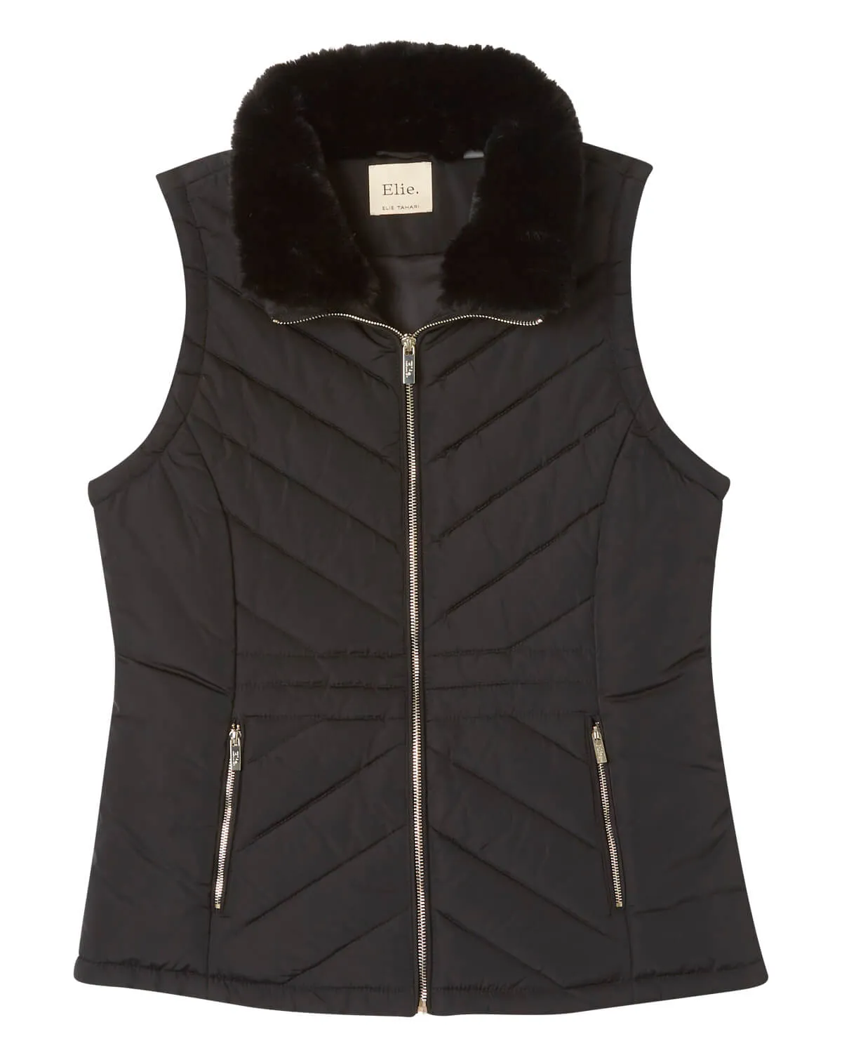 Fur Collar Quilted Vest