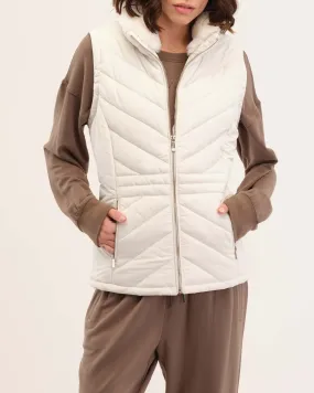 Fur Collar Quilted Vest
