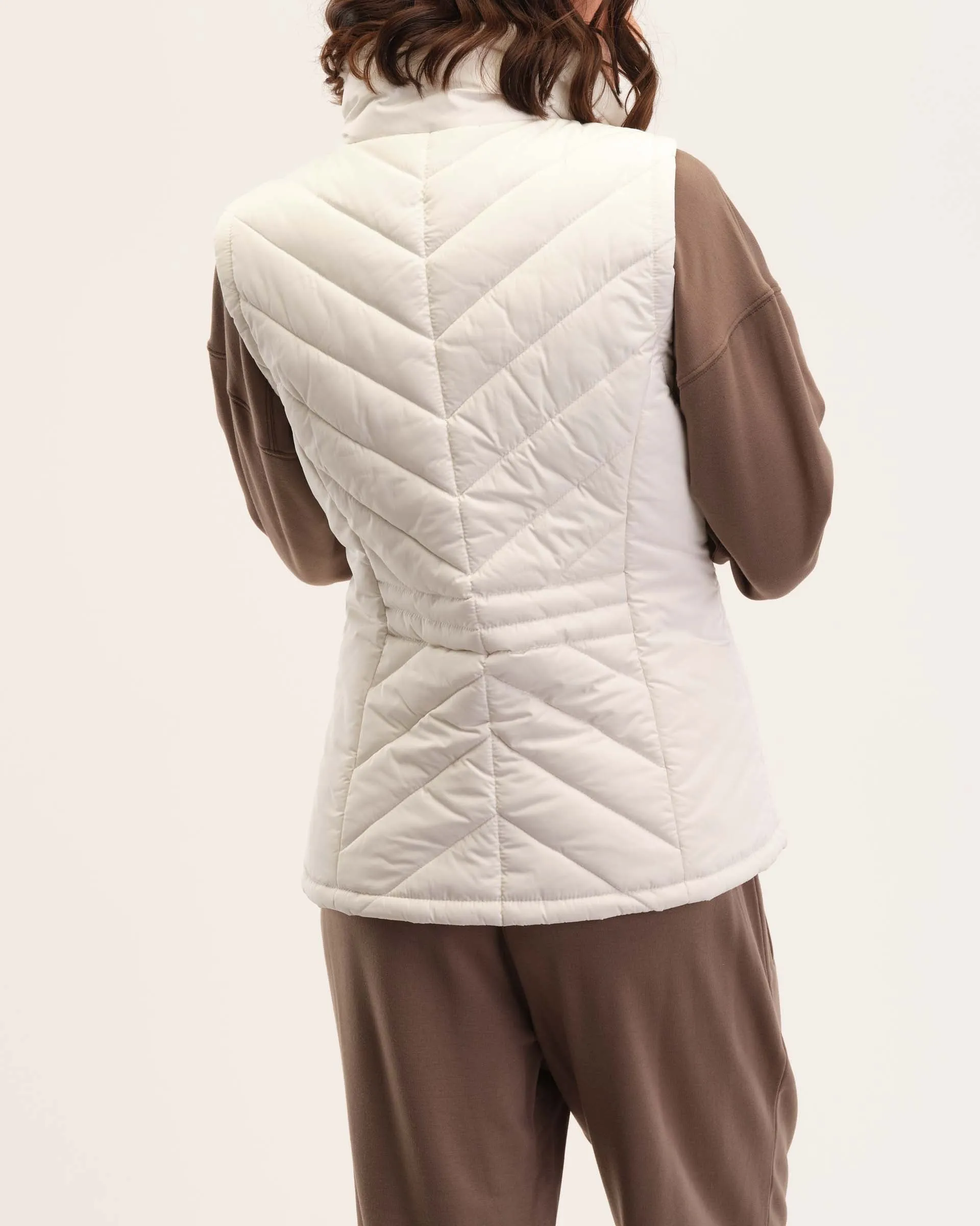 Fur Collar Quilted Vest