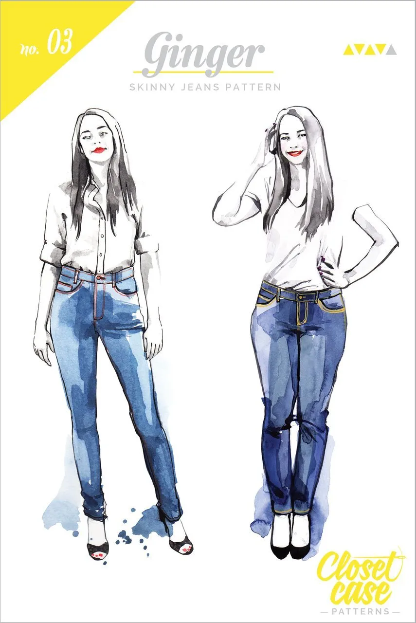 Ginger Skinny Jeans Pattern - Closet Core Patterns