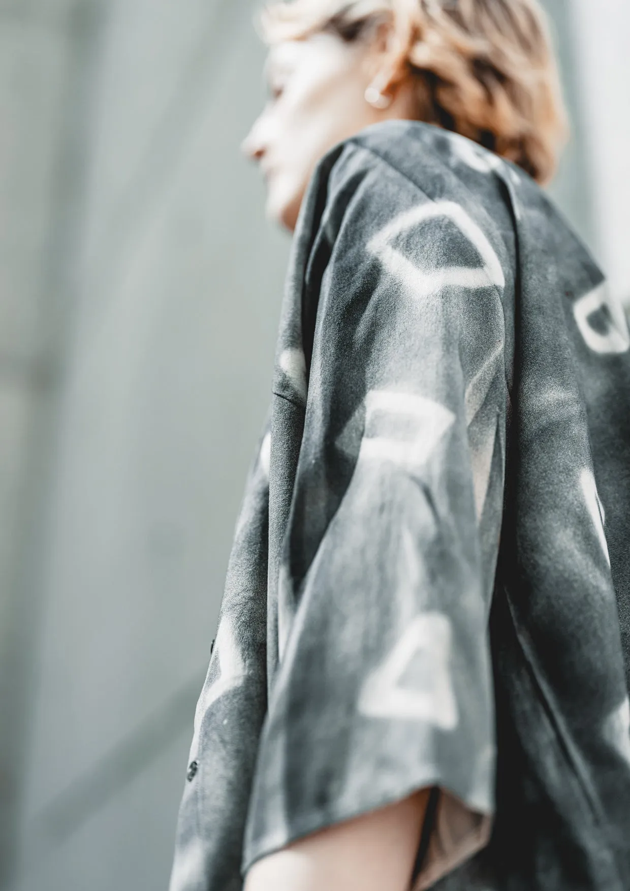 HANDPAINTED - KIMONO SHIRT - creme painted