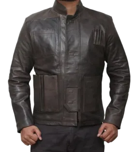 Harrison Ford Star Wars Han Solo the Force Awakens Leather Jacket | Harrison Ford Star Wars Leather Jacket