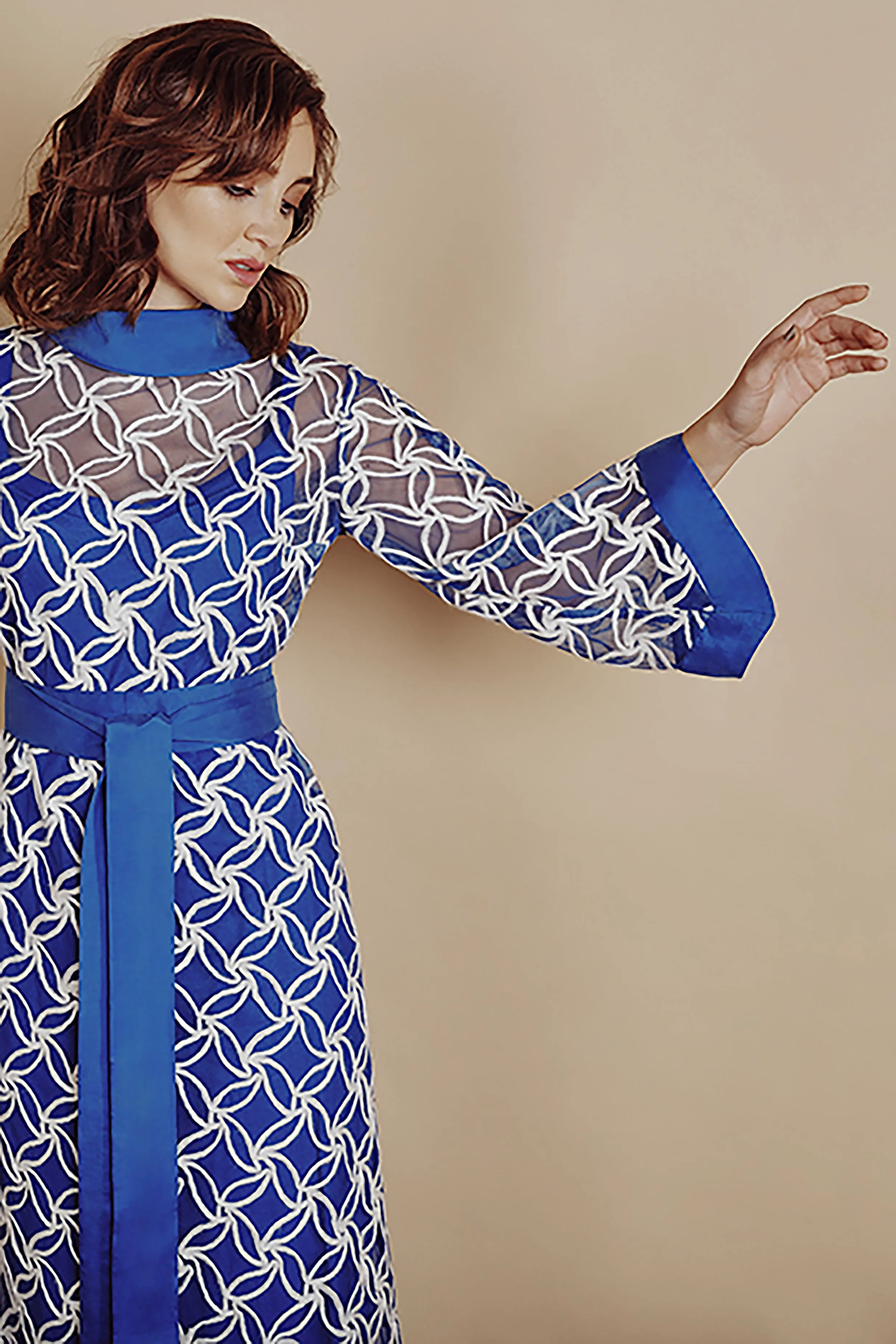 High-neck long dress