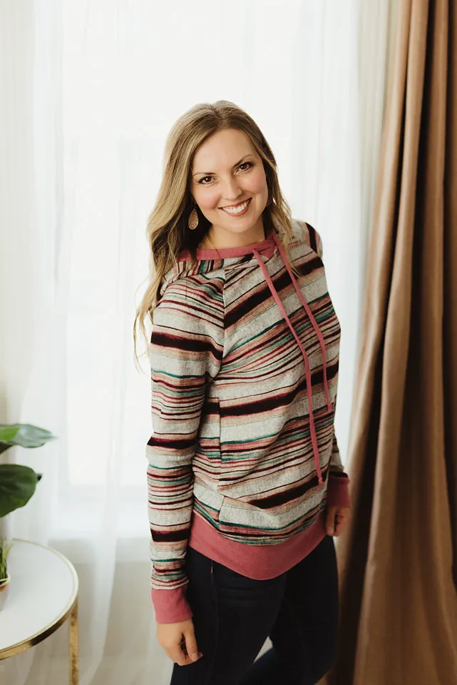 Horizontal Stripe Hoodie