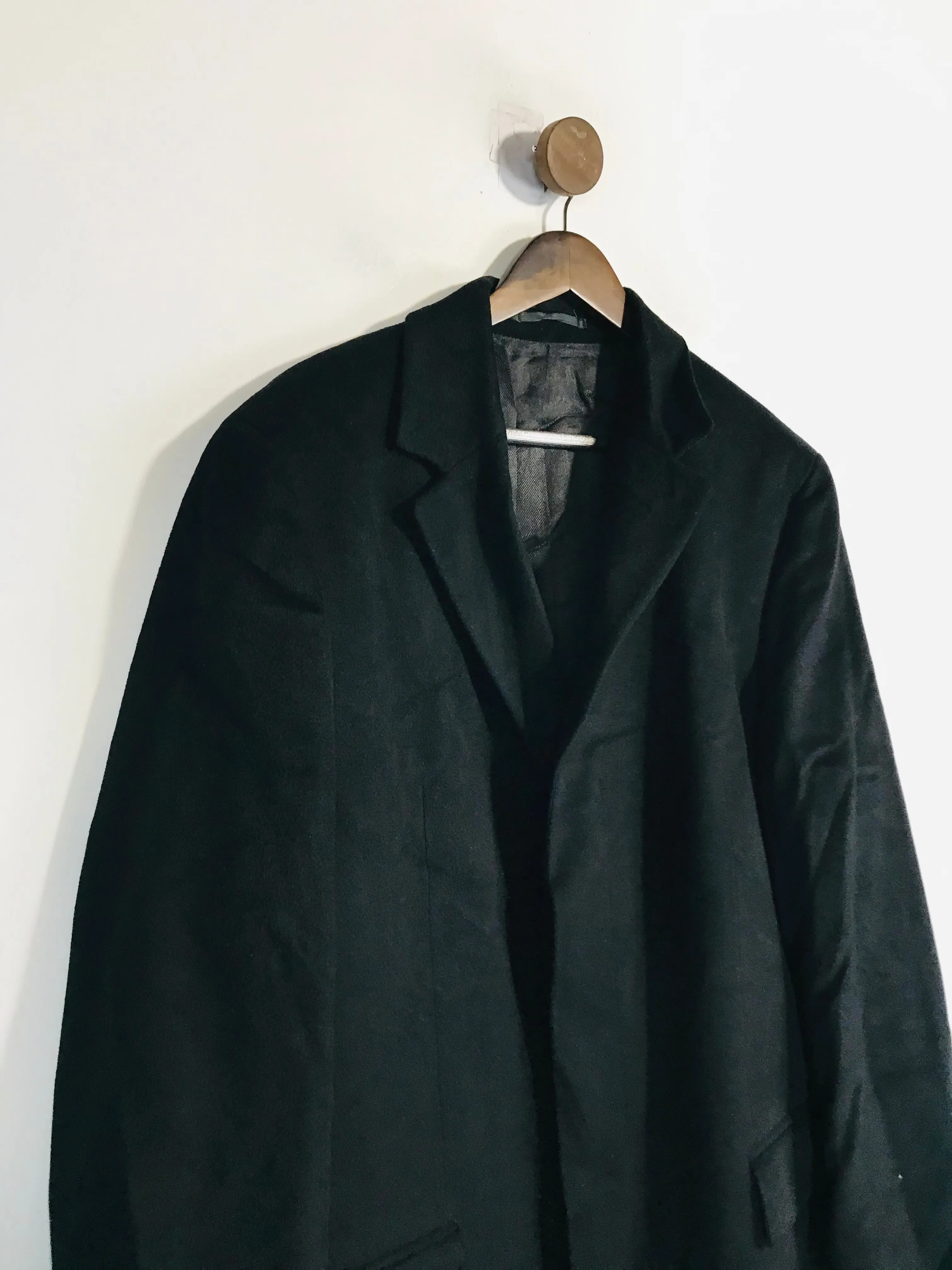 Hugo Boss Men's Wool Smart Long Overcoat | 54 | Black