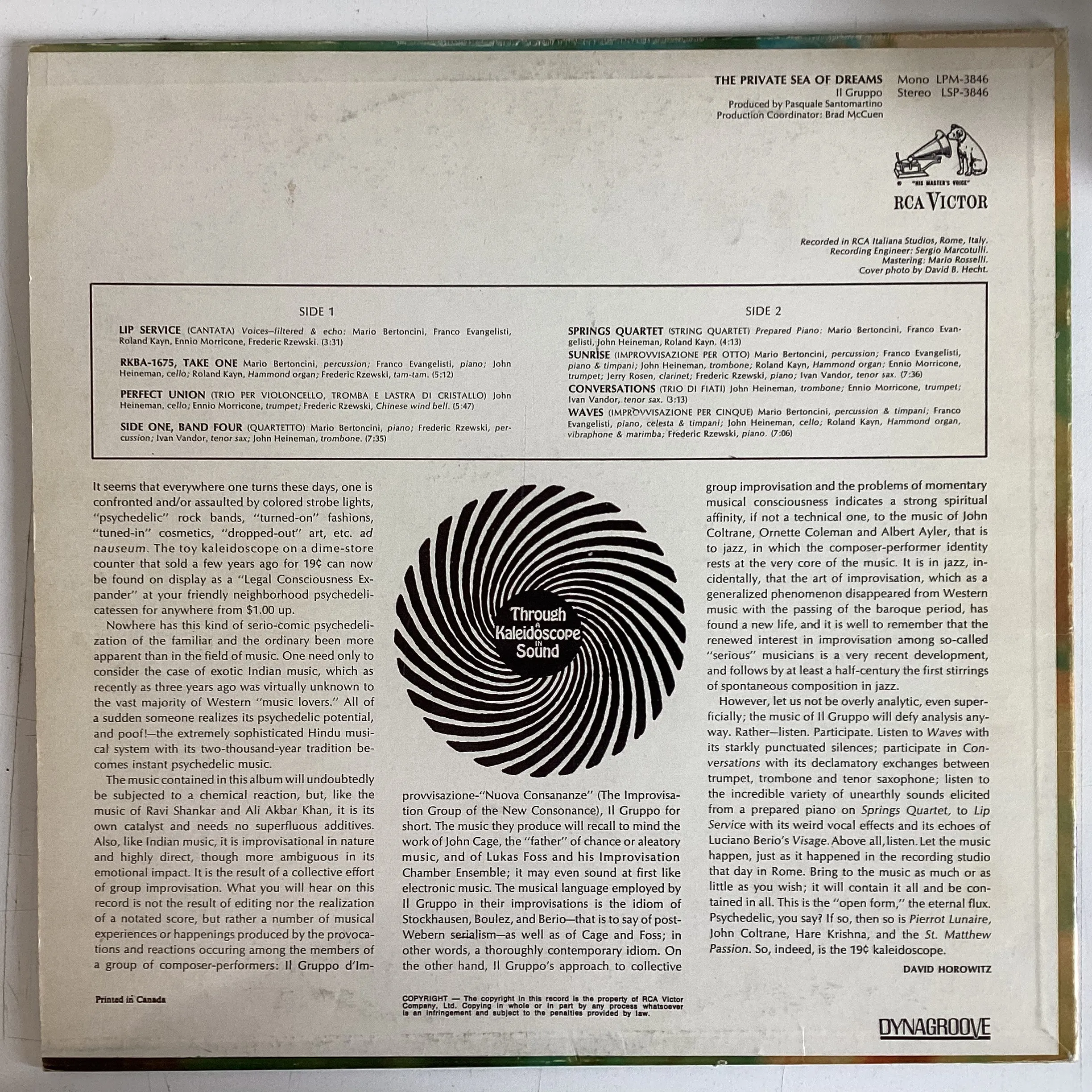 IL GRUPPO = PRIVATE SEA OF DREAMS (MONO) (CDN 1967) (USED)