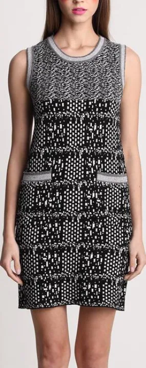 Intarsia Knit Silk and Cashmere Blend Tank-Dress