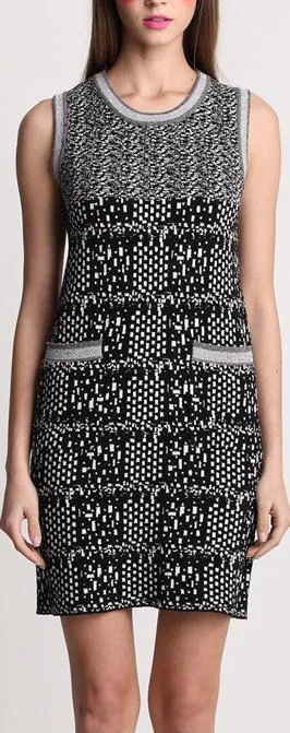 Intarsia Knit Silk and Cashmere Blend Tank-Dress