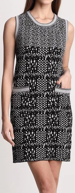 Intarsia Knit Silk and Cashmere Blend Tank-Dress
