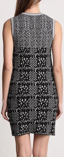Intarsia Knit Silk and Cashmere Blend Tank-Dress