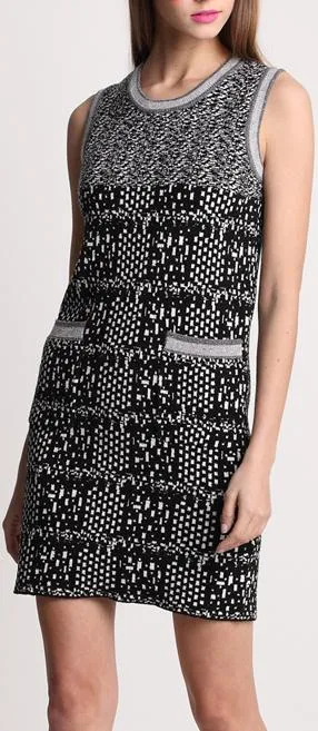 Intarsia Knit Silk and Cashmere Blend Tank-Dress