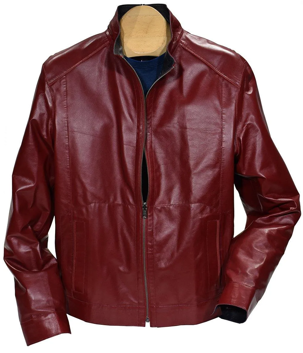 J395 Leather to Microfiber Reversible Jacket