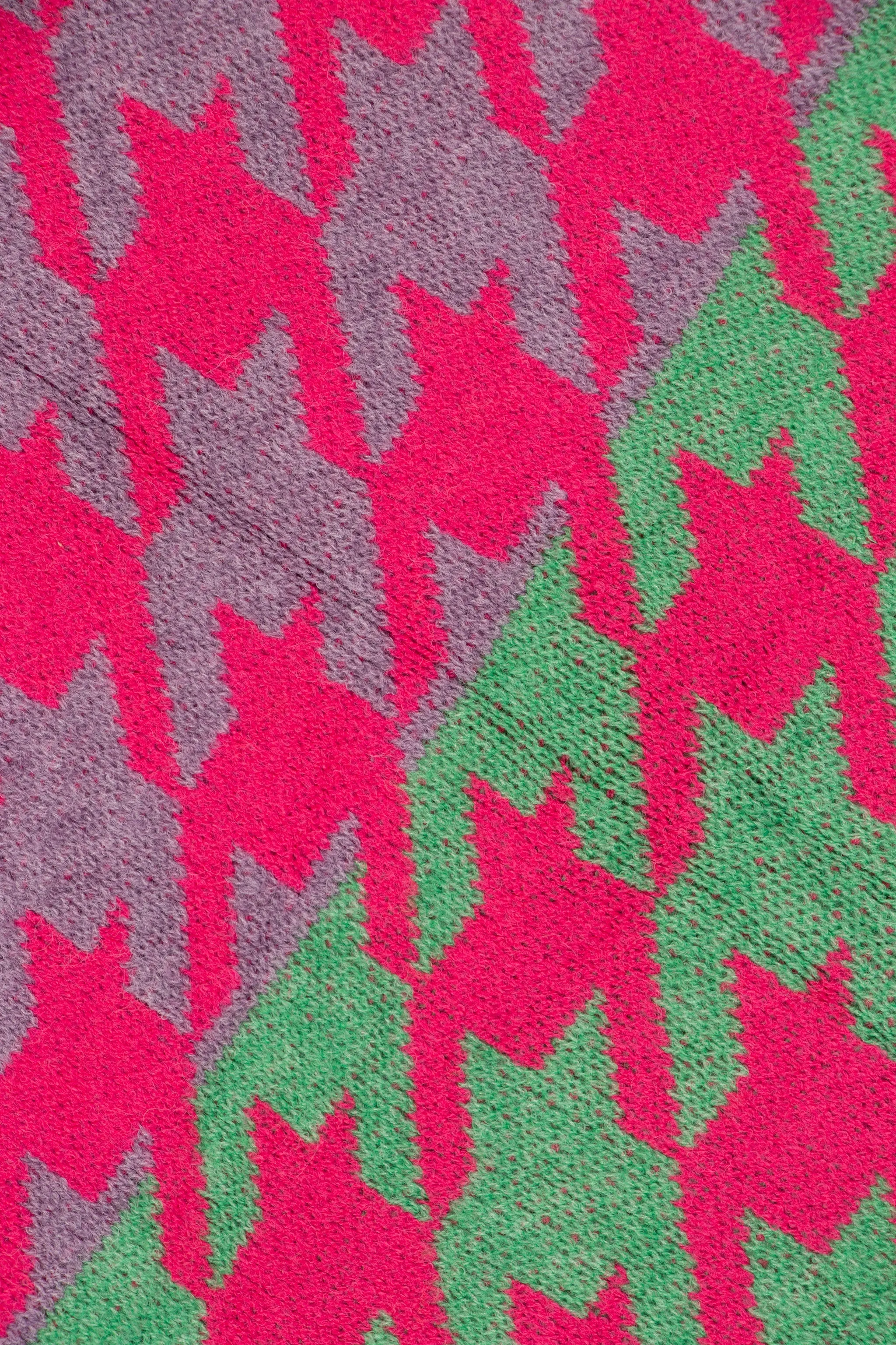 Jana Heavyweight Scarf - Blue/Fuchsia, Houndstooth