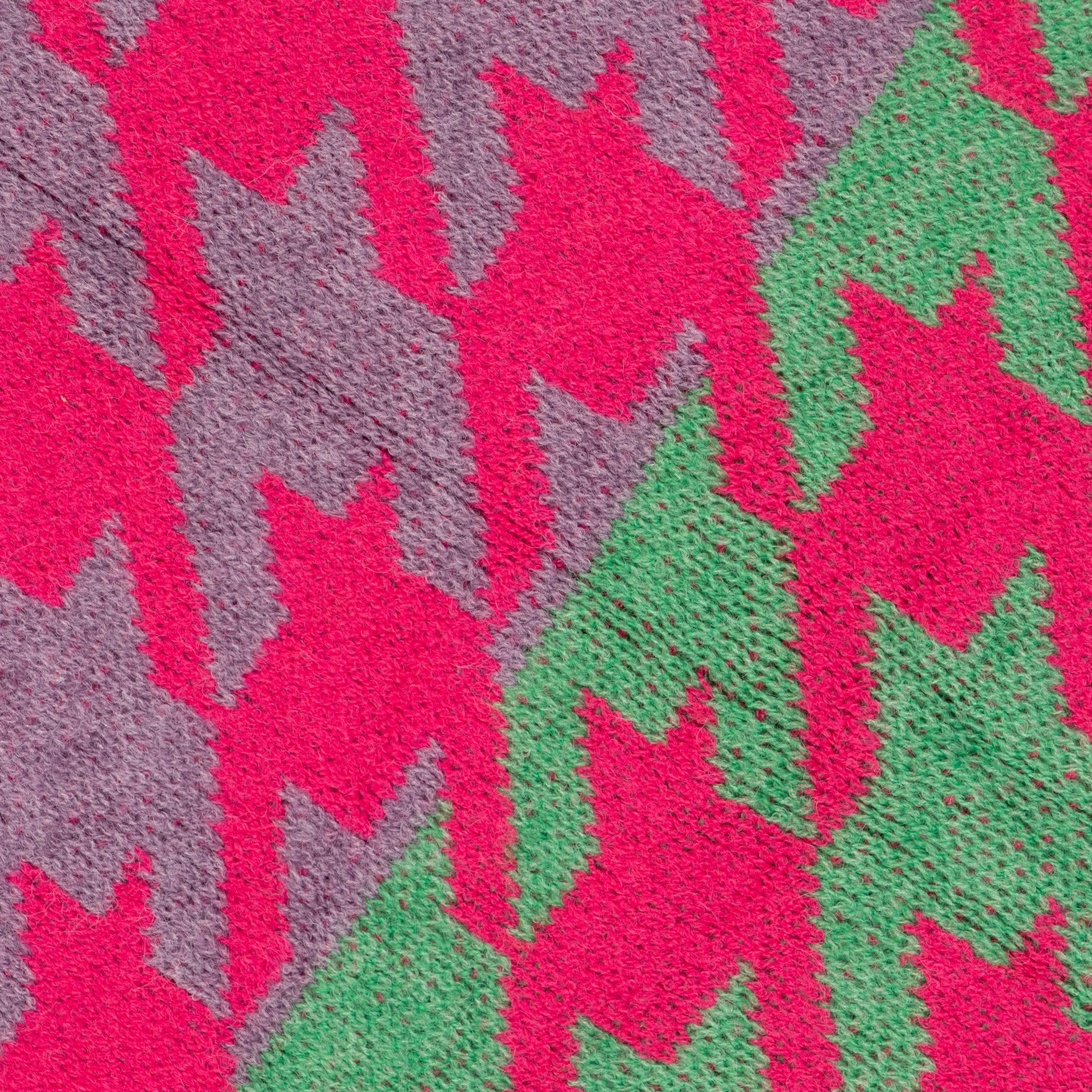 Jana Heavyweight Scarf - Blue/Fuchsia, Houndstooth