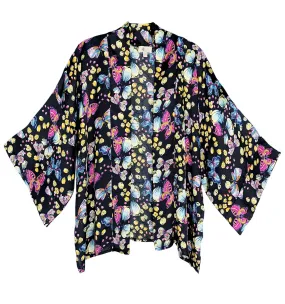 JC083378-5 Black-Multi Sleeve-Detailed Butterfly Kimono