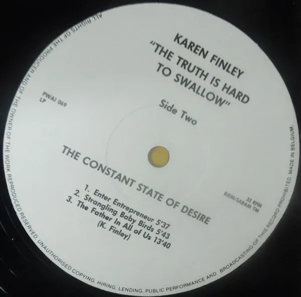 Karen Finley - The Truth Is Hard To Swallow (LP, Album) (NM or M-)