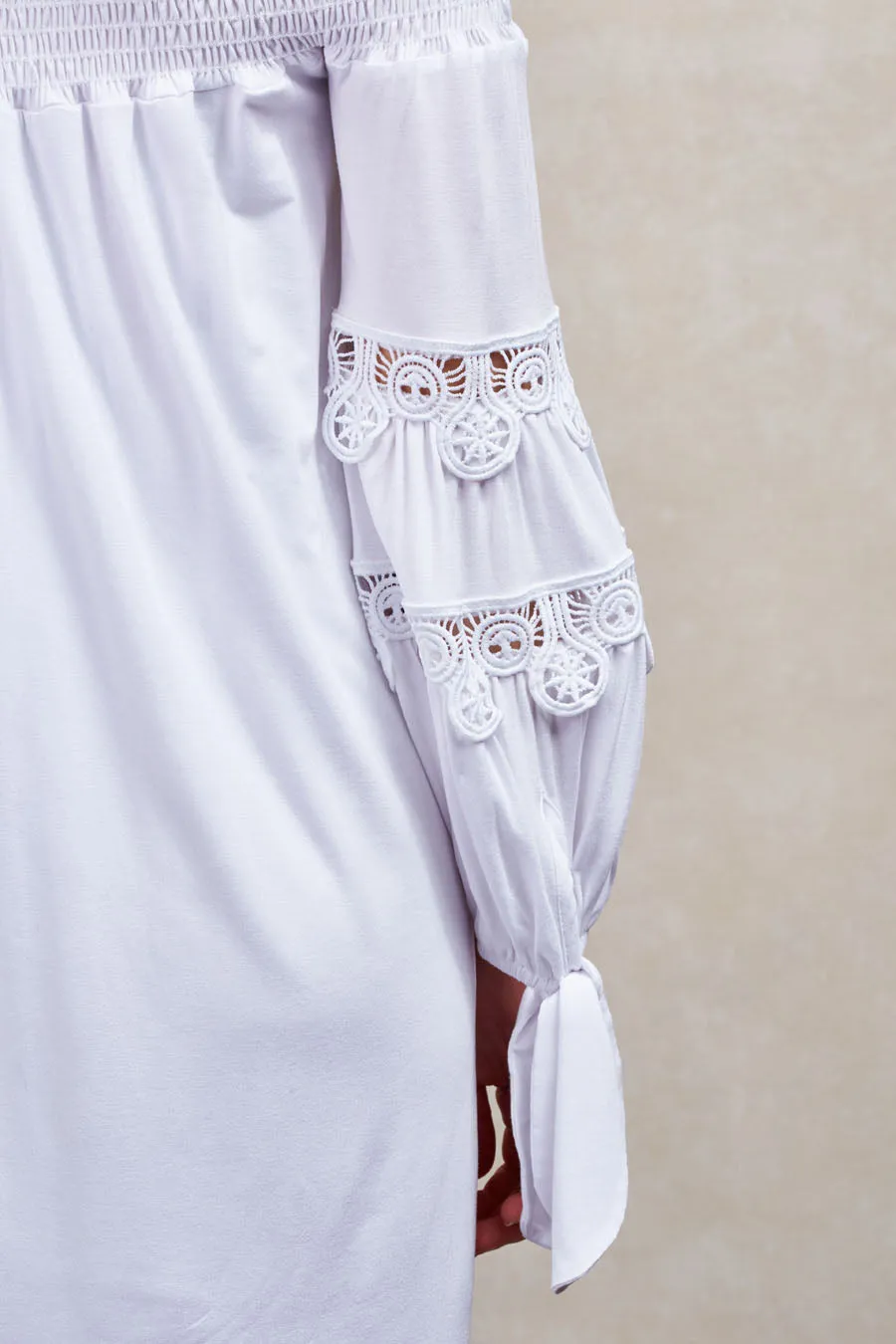 KARISSA OFF THE SHOULDER DRESS (WHITE)-VD1721