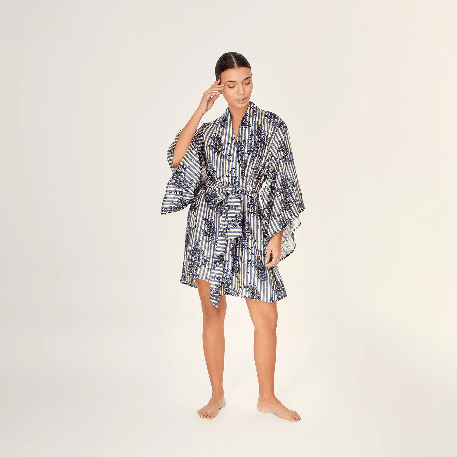 KIMONO 100% LINEN MANDARIN 371A
