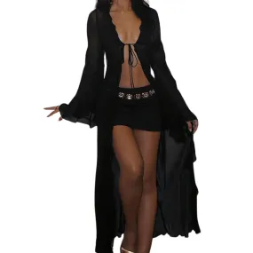 Kimono transparent schwarz