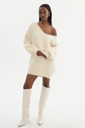 LAMARQUE - Amaris - Wool Mini Dress in Ivory