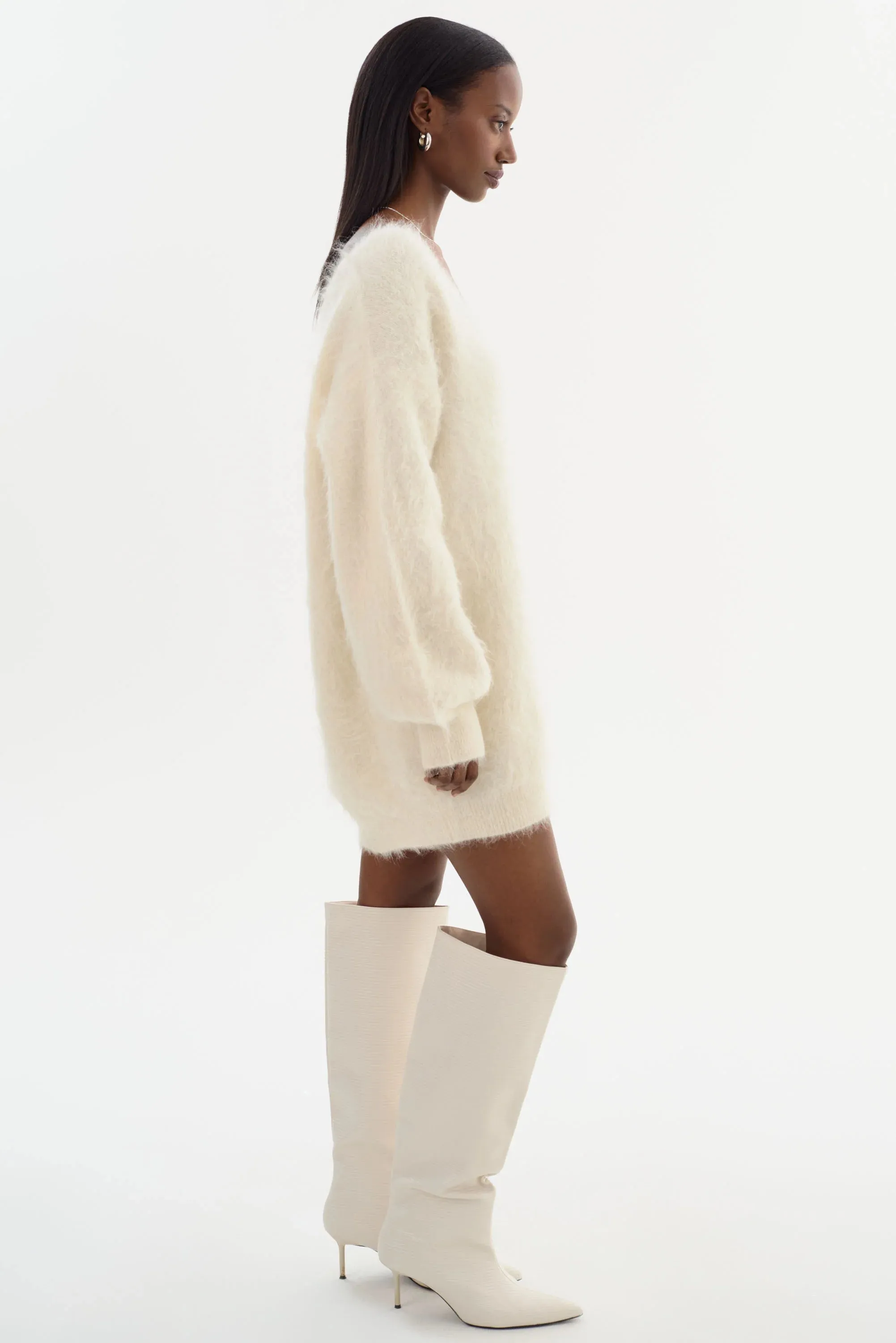 LAMARQUE - Amaris - Wool Mini Dress in Ivory