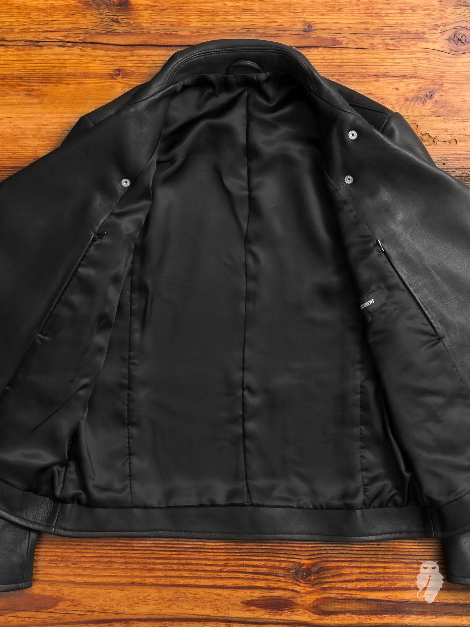 Lamb Leather Double Rider Jacket in Black