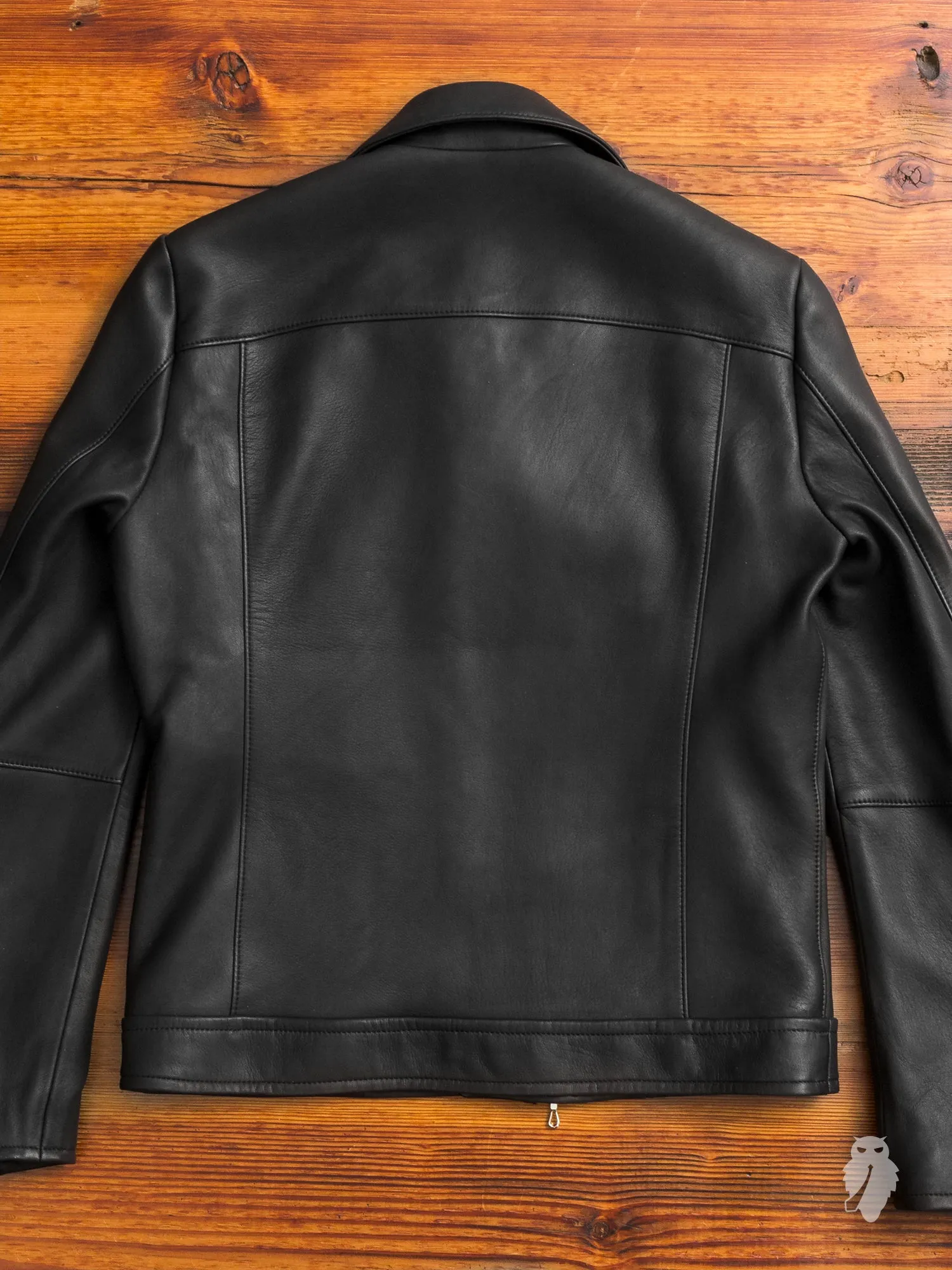 Lamb Leather Double Rider Jacket in Black