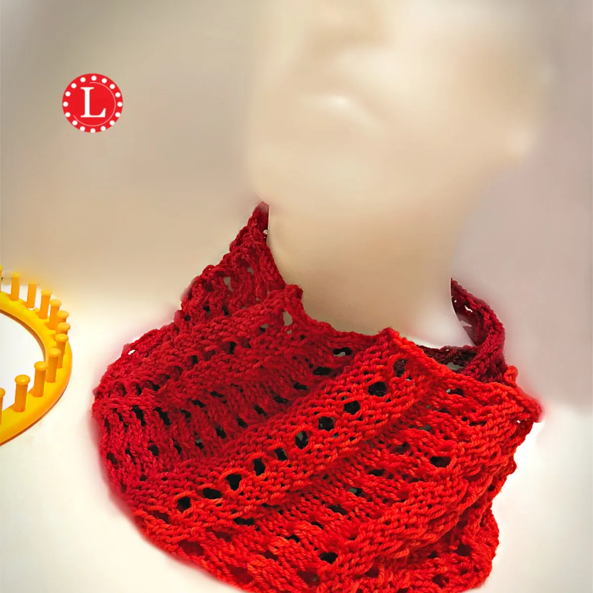 Large Double Eyelet Infinity Scarf Pattern