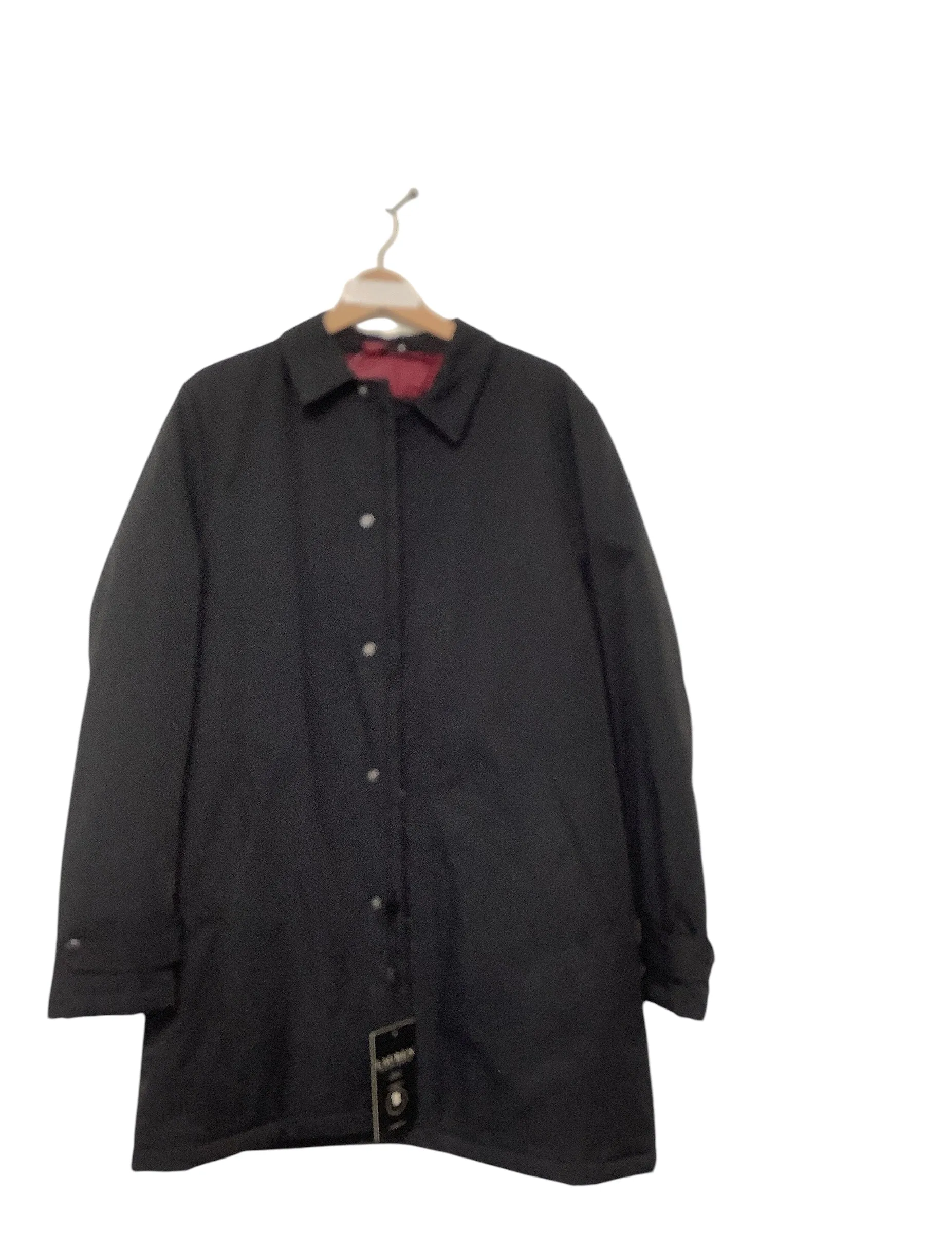 Lauren Ralph Lauren Mens Overcoat Coat 44R Black Water Resistant Solid