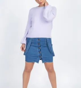 Lavender Round Neck Fuzzy Sweater