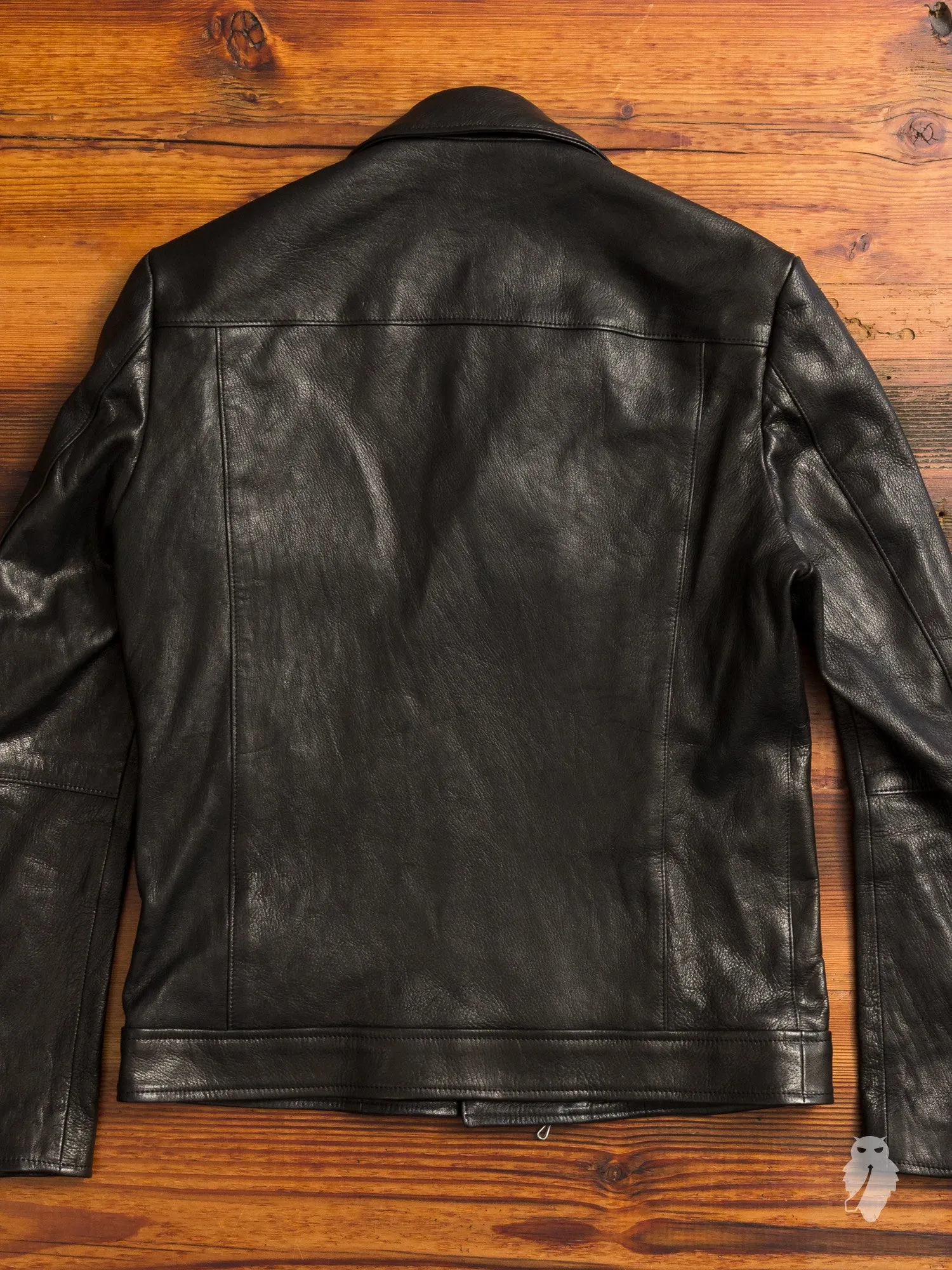Leather Double Rider Jacket in Black