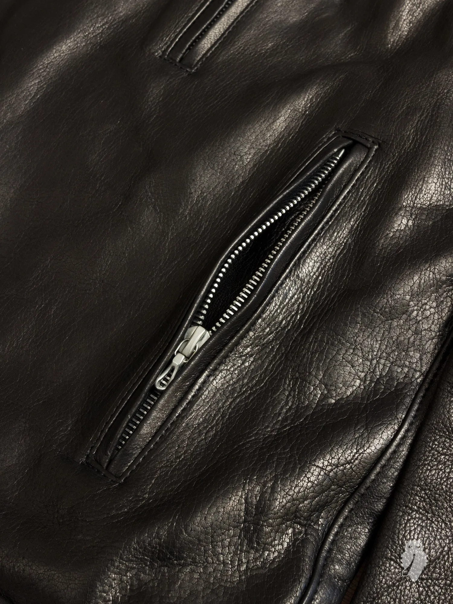 Leather Double Rider Jacket in Black