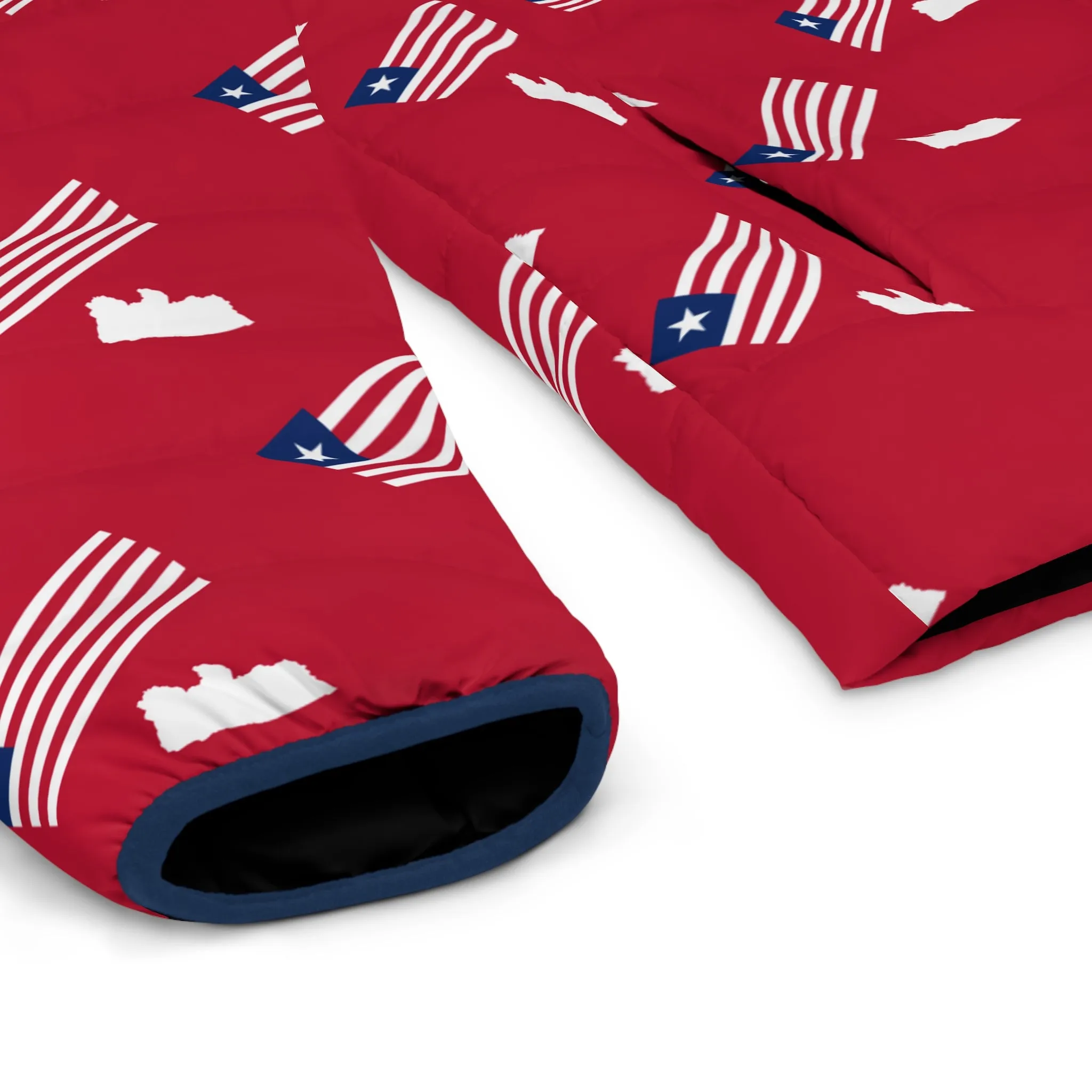 Liberia Flag/Map Men's Puffer Jacket