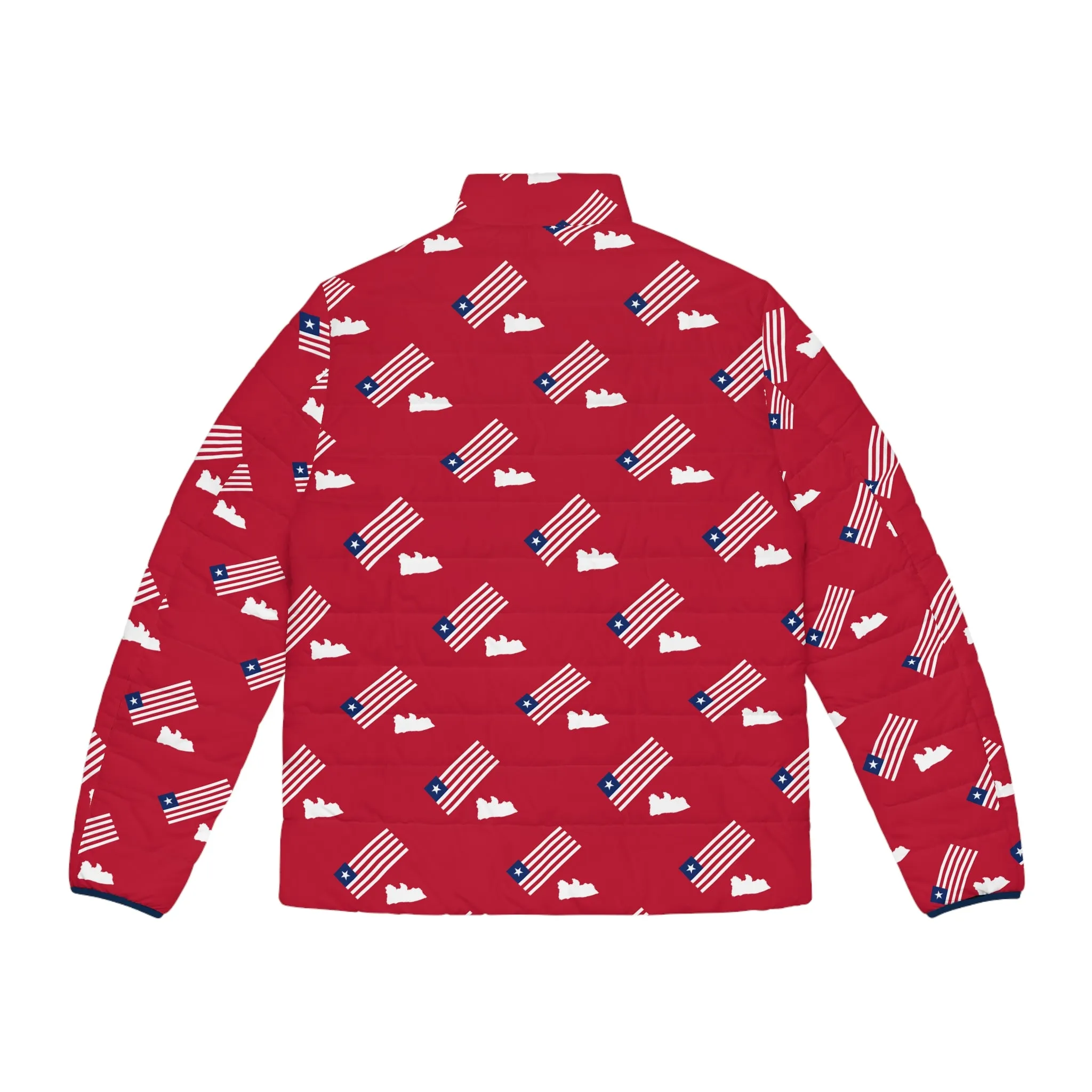 Liberia Flag/Map Men's Puffer Jacket