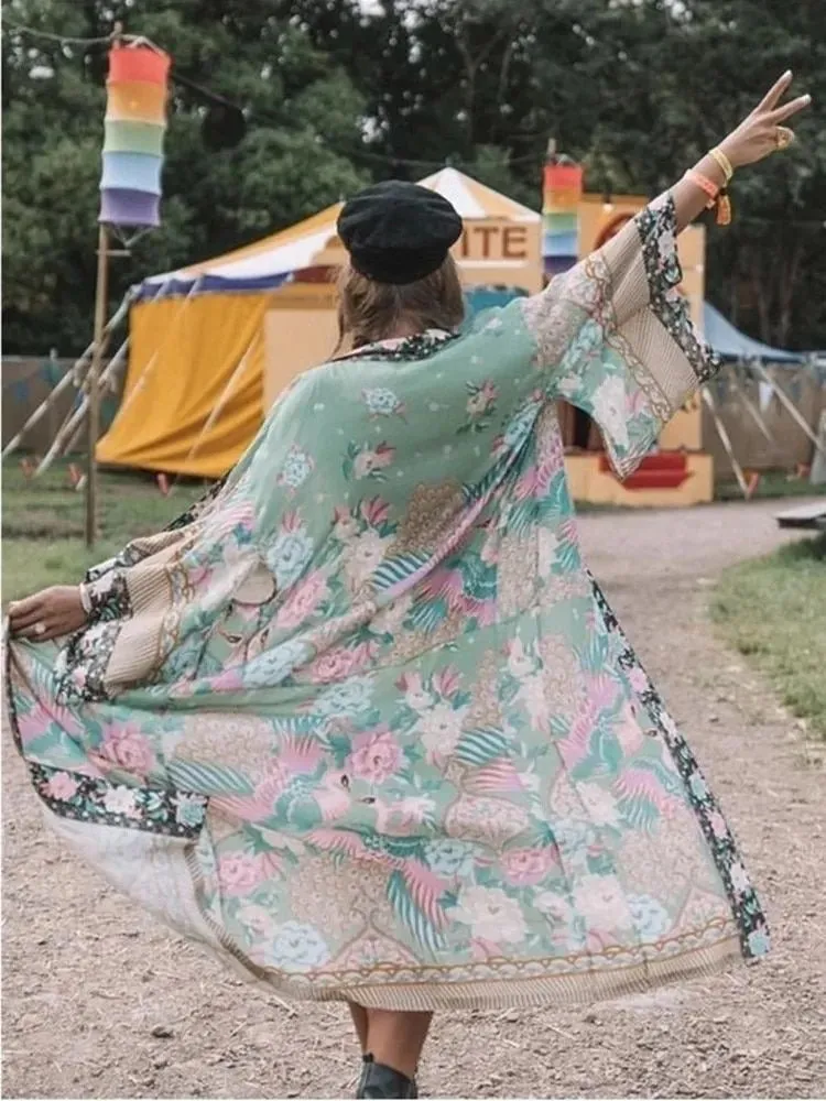 Long Kimono Mistic Peacock