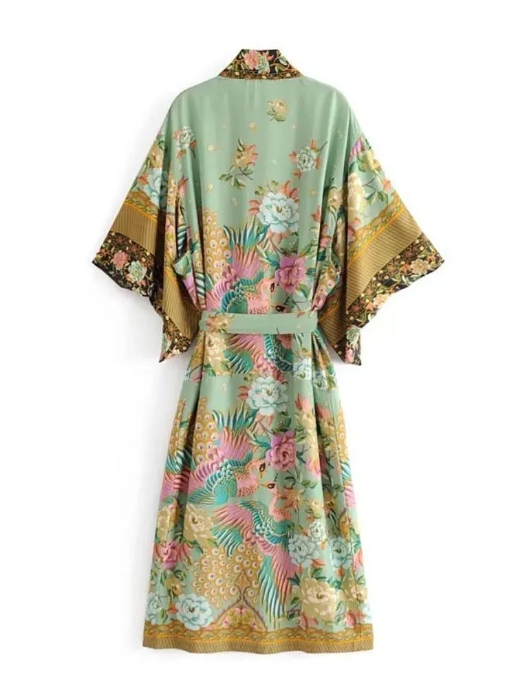 Long Kimono Mistic Peacock