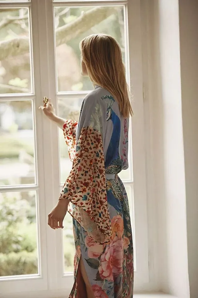 Long Kimono Peacock Lilac