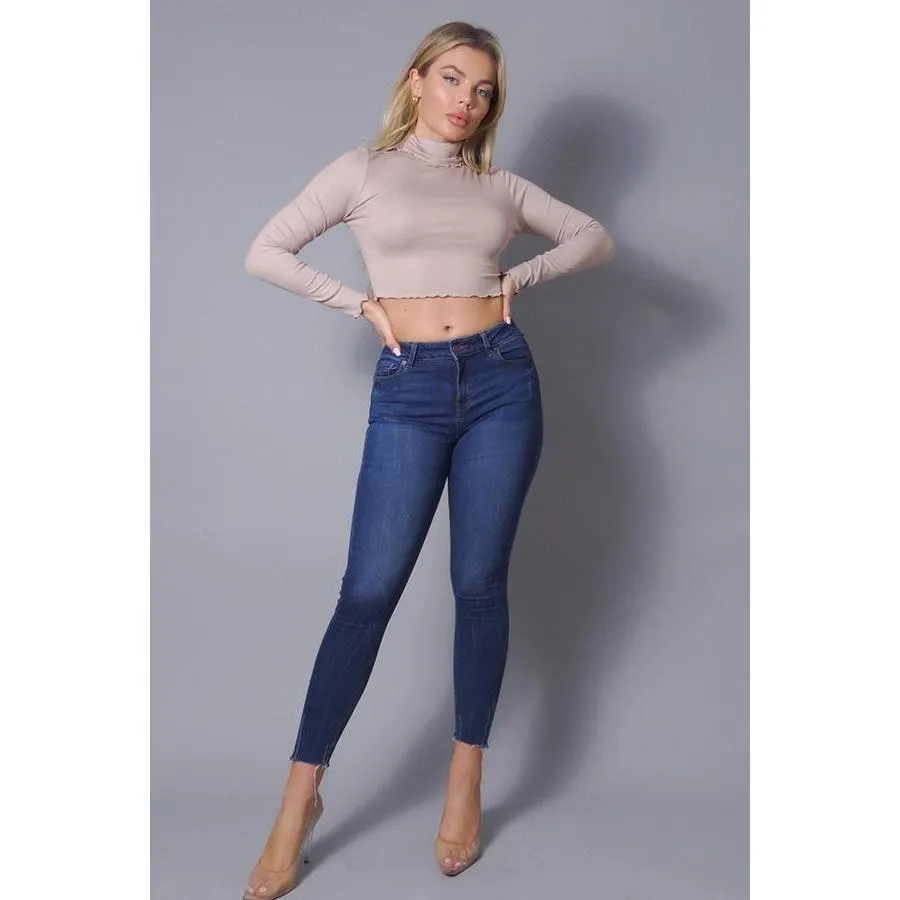 Long Sleeve Purl Edge Layer Top