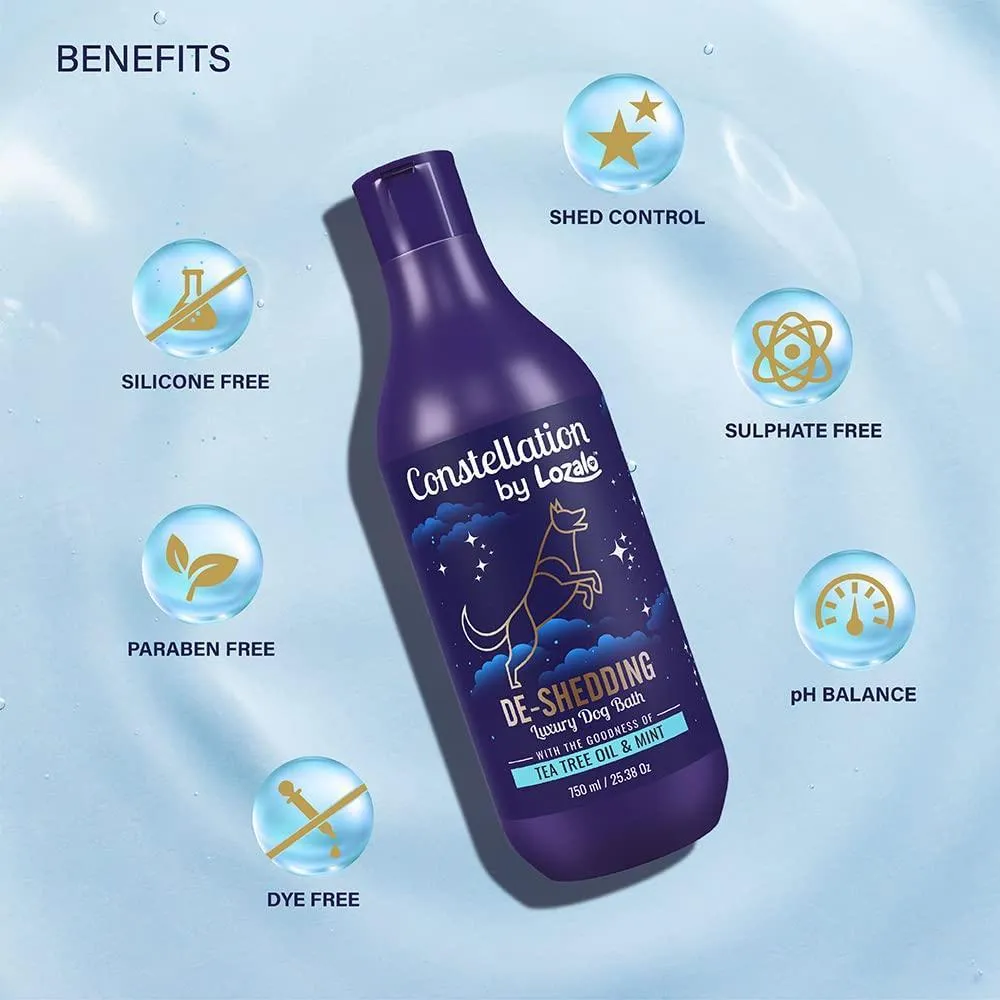 Lozalo Constellation De-Shedding Tea Tree Oil and Mint Shampoo for Dogs