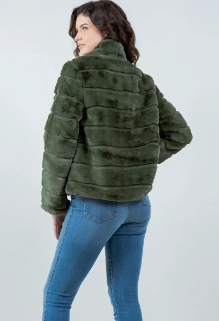 Mallory Faux Fur Jacket | Green