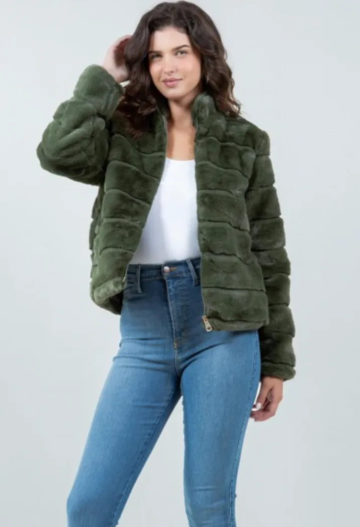 Mallory Faux Fur Jacket | Green