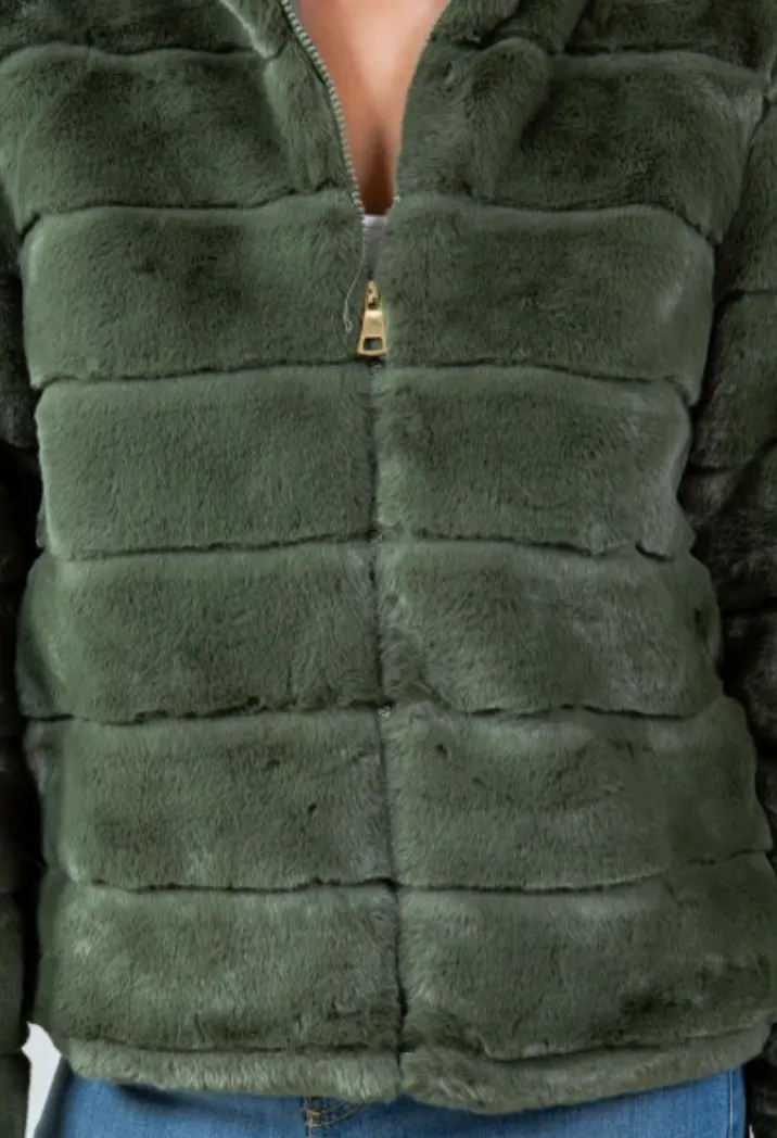 Mallory Faux Fur Jacket | Green