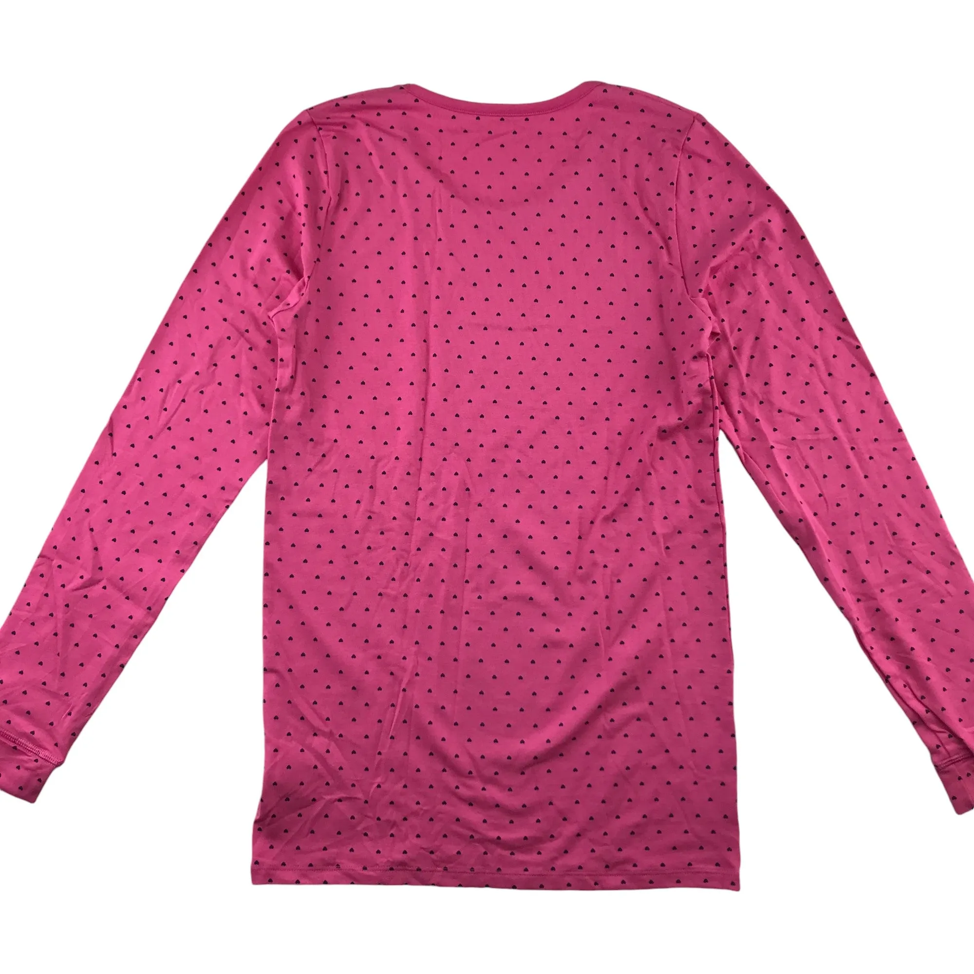 M&S Thermal Top 15-16 Years Pink Love Heart Print
