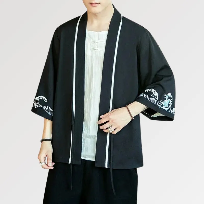 Mens Kimono Shirt Pattern 'Kanagawa'