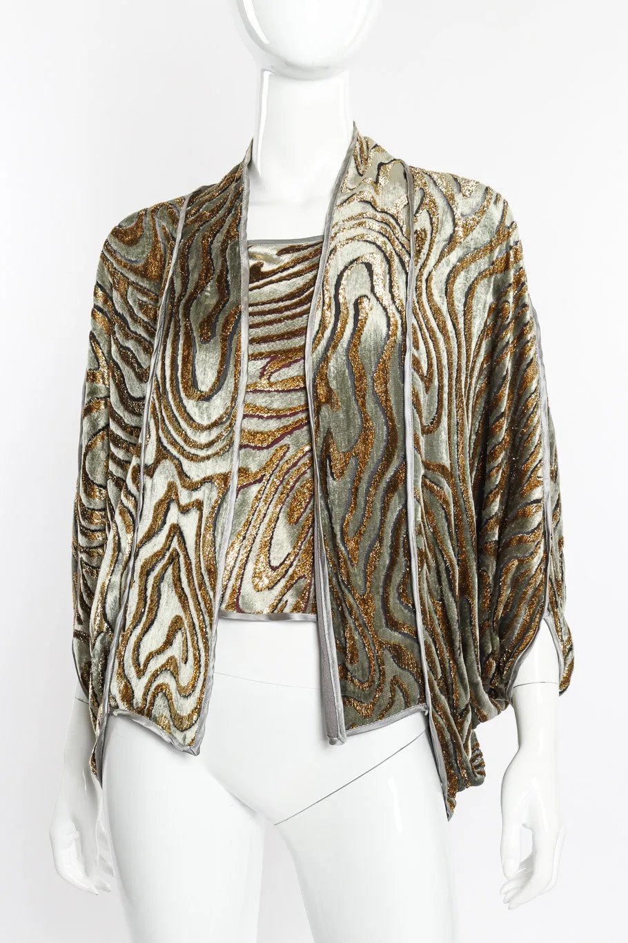 Metallic Burnout Jacket and Tank Set