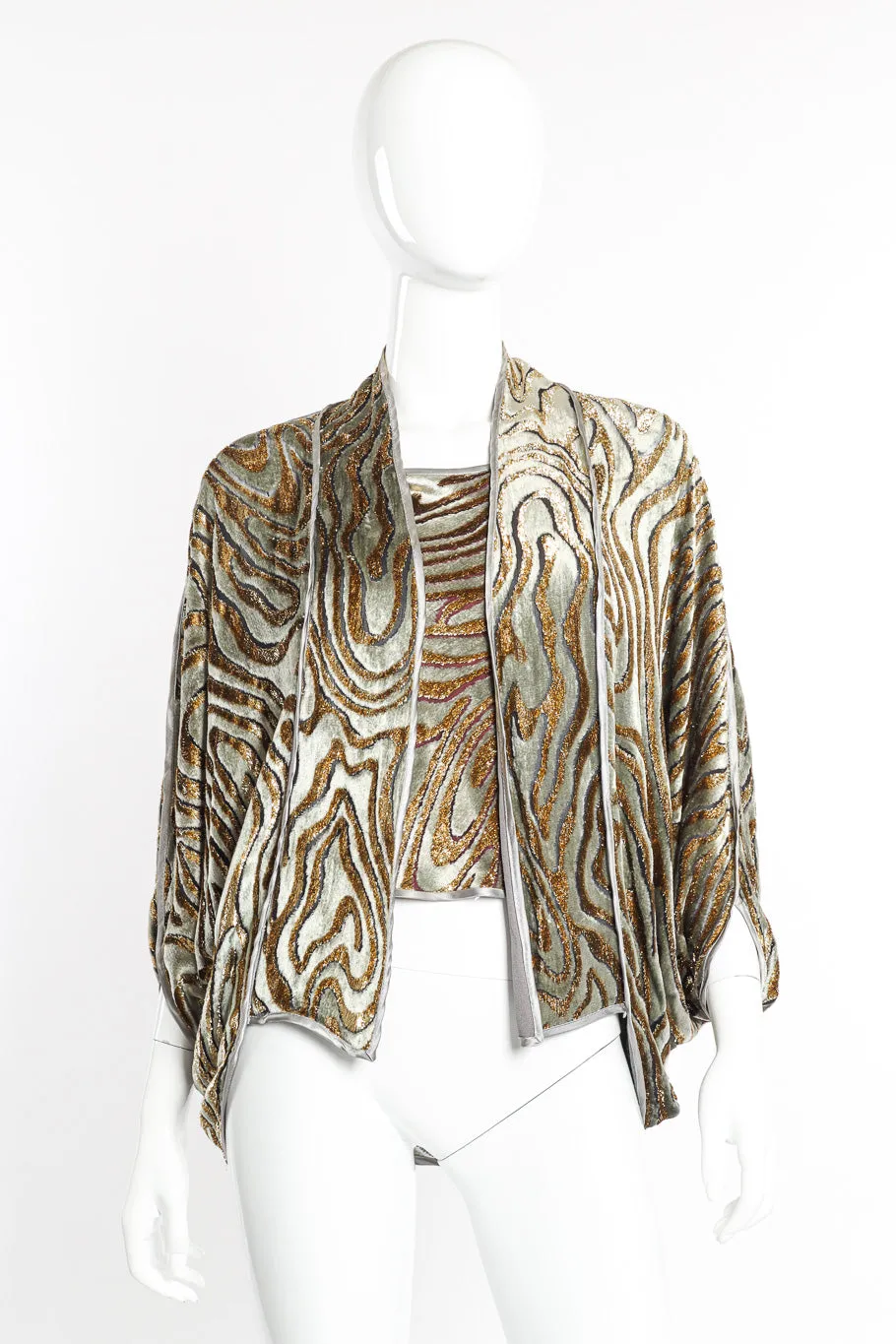 Metallic Burnout Jacket and Tank Set